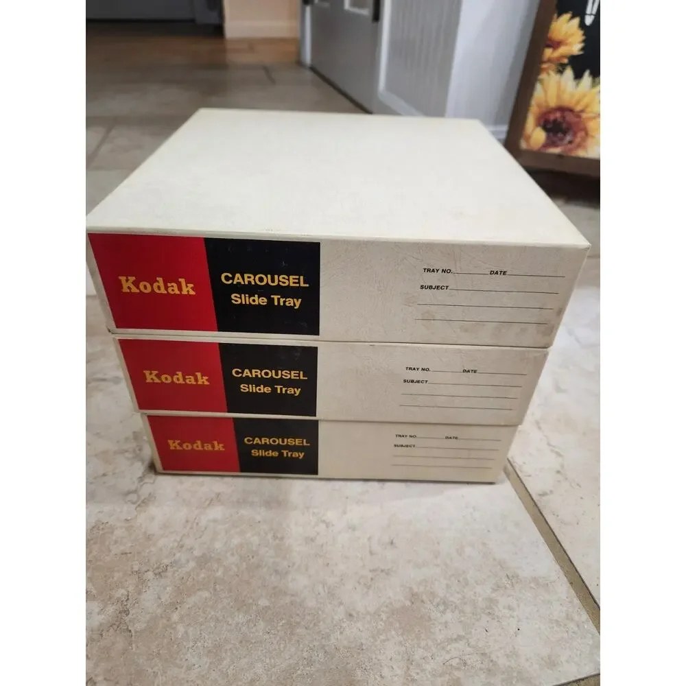 VINTAGE LOT OF 3 KODAK CAROUSEL SLIDE PROJECTOR TRAYS 80 Size